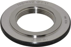 SPI - 1-1/2 - 11-1/2 Thread, Oil Hardened Non-Shrinking Steel (OHNS), Class L1, Ring Pipe Thread Gage - NPT Thread - Apex Tool & Supply