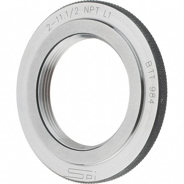 SPI - 2 - 11-1/2 Thread, Oil Hardened Non-Shrinking Steel (OHNS), Class L1, Ring Pipe Thread Gage - NPT Thread - Apex Tool & Supply