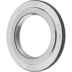 SPI - 2 - 11-1/2 Thread, Oil Hardened Non-Shrinking Steel (OHNS), Class L1, Ring Pipe Thread Gage - NPT Thread - Apex Tool & Supply