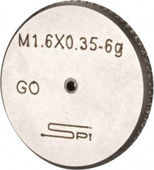 SPI - M1.6x0.35 Go Single Ring Thread Gage - Class 6G, Oil Hardened Nonshrinking Steel (OHNS), NPL Traceability Certification Included - Apex Tool & Supply
