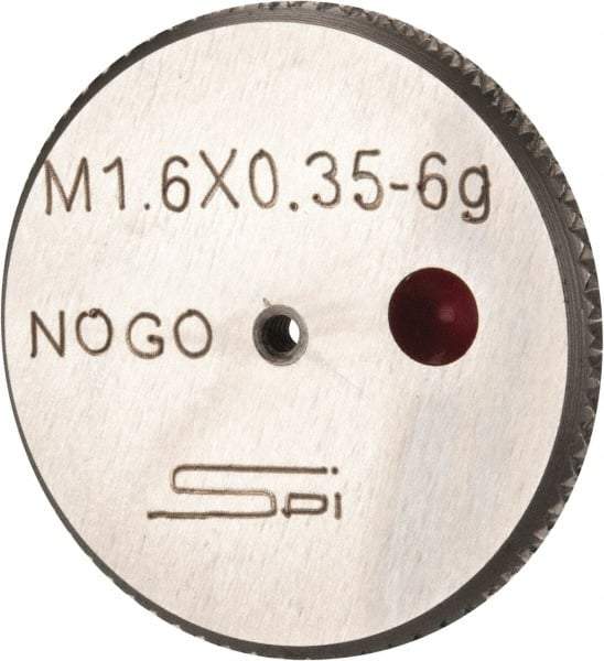 SPI - M1.6x0.35 No Go Single Ring Thread Gage - Class 6G, Oil Hardened Nonshrinking Steel (OHNS), NPL Traceability Certification Included - Apex Tool & Supply