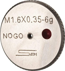 SPI - M1.6x0.35 No Go Single Ring Thread Gage - Class 6G, Oil Hardened Nonshrinking Steel (OHNS), NPL Traceability Certification Included - Apex Tool & Supply