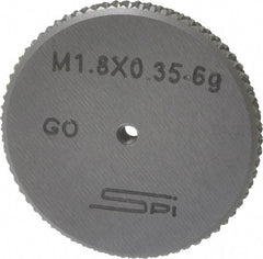 SPI - M1.8x0.35 Go Single Ring Thread Gage - Class 6G, Oil Hardened Nonshrinking Steel (OHNS), NPL Traceability Certification Included - Apex Tool & Supply