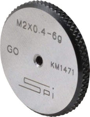 SPI - M2x0.4 Go Single Ring Thread Gage - Class 6G, Oil Hardened Nonshrinking Steel (OHNS), NPL Traceability Certification Included - Apex Tool & Supply