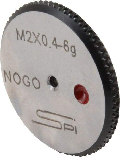 SPI - M2x0.4 No Go Single Ring Thread Gage - Class 6G, Oil Hardened Nonshrinking Steel (OHNS), NPL Traceability Certification Included - Apex Tool & Supply