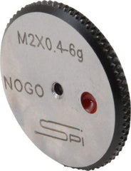 SPI - M2x0.4 No Go Single Ring Thread Gage - Class 6G, Oil Hardened Nonshrinking Steel (OHNS), NPL Traceability Certification Included - Apex Tool & Supply