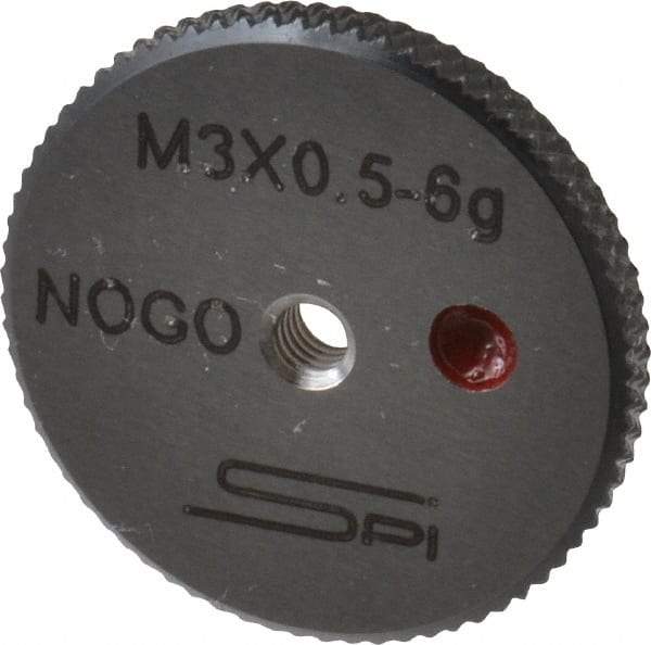 SPI - M3x0.5 No Go Single Ring Thread Gage - Class 6G, Oil Hardened Nonshrinking Steel (OHNS), NPL Traceability Certification Included - Apex Tool & Supply