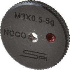 SPI - M3x0.5 No Go Single Ring Thread Gage - Class 6G, Oil Hardened Nonshrinking Steel (OHNS), NPL Traceability Certification Included - Apex Tool & Supply