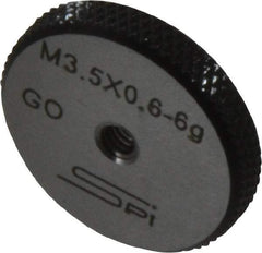 SPI - M3.5x0.6 Go Single Ring Thread Gage - Class 6G, Oil Hardened Nonshrinking Steel (OHNS), NPL Traceability Certification Included - Apex Tool & Supply