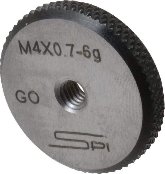 SPI - M4x0.7 Go Single Ring Thread Gage - Class 6G, Oil Hardened Nonshrinking Steel (OHNS), NPL Traceability Certification Included - Apex Tool & Supply