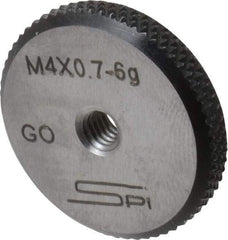 SPI - M4x0.7 Go Single Ring Thread Gage - Class 6G, Oil Hardened Nonshrinking Steel (OHNS), NPL Traceability Certification Included - Apex Tool & Supply