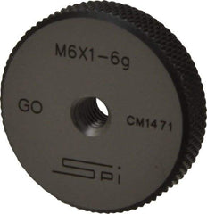 SPI - M6x1 Go Single Ring Thread Gage - Class 6G, Oil Hardened Nonshrinking Steel (OHNS), NPL Traceability Certification Included - Apex Tool & Supply