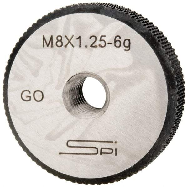 SPI - M8x1.25 Go Single Ring Thread Gage - Class 6G, Oil Hardened Nonshrinking Steel (OHNS), NPL Traceability Certification Included - Apex Tool & Supply