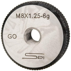 SPI - M8x1.25 Go Single Ring Thread Gage - Class 6G, Oil Hardened Nonshrinking Steel (OHNS), NPL Traceability Certification Included - Apex Tool & Supply