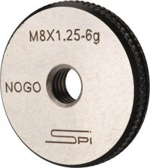 SPI - M8x1.25 No Go Single Ring Thread Gage - Class 6G, Oil Hardened Nonshrinking Steel (OHNS), NPL Traceability Certification Included - Apex Tool & Supply