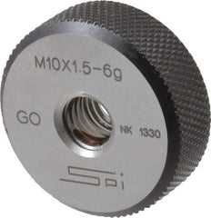 SPI - M10x1.5 Go Single Ring Thread Gage - Class 6G, Oil Hardened Nonshrinking Steel (OHNS), NPL Traceability Certification Included - Apex Tool & Supply