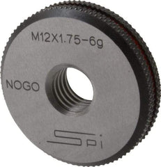 SPI - M12x1.75 No Go Single Ring Thread Gage - Class 6G, Oil Hardened Nonshrinking Steel (OHNS), NPL Traceability Certification Included - Apex Tool & Supply
