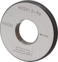 SPI - M22x1.5 No Go Single Ring Thread Gage - Class 6G, Oil Hardened Nonshrinking Steel (OHNS), NPL Traceability Certification Included - Apex Tool & Supply