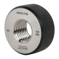 SPI - M30x3.5 Go Single Ring Thread Gage - Class 6G, Oil Hardened Nonshrinking Steel (OHNS), NPL Traceability Certification Included - Apex Tool & Supply