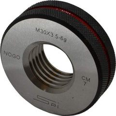 SPI - M30x3.5 No Go Single Ring Thread Gage - Class 6G, Oil Hardened Nonshrinking Steel (OHNS), NPL Traceability Certification Included - Apex Tool & Supply