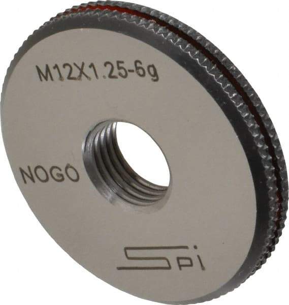 SPI - M12x1.25 No Go Single Ring Thread Gage - Class 6G, Oil Hardened Nonshrinking Steel (OHNS), NPL Traceability Certification Included - Apex Tool & Supply