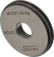SPI - M12x1.25 No Go Single Ring Thread Gage - Class 6G, Oil Hardened Nonshrinking Steel (OHNS), NPL Traceability Certification Included - Apex Tool & Supply