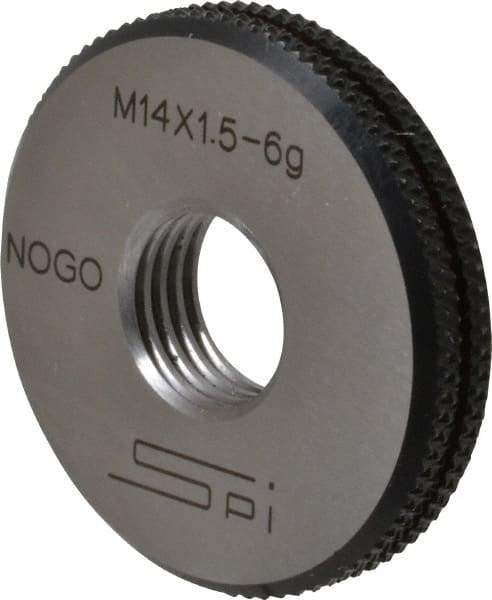 SPI - M14x1.5 No Go Single Ring Thread Gage - Class 6G, Oil Hardened Nonshrinking Steel (OHNS), NPL Traceability Certification Included - Apex Tool & Supply