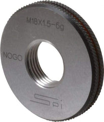 SPI - M18x1.5 No Go Single Ring Thread Gage - Class 6G, Oil Hardened Nonshrinking Steel (OHNS), NPL Traceability Certification Included - Apex Tool & Supply