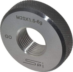 SPI - M20x1.5 Go Single Ring Thread Gage - Class 6G, Oil Hardened Nonshrinking Steel (OHNS), NPL Traceability Certification Included - Apex Tool & Supply