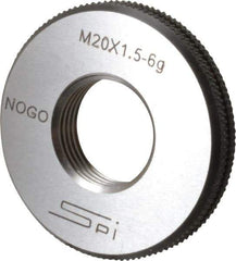 SPI - M20x1.5 No Go Single Ring Thread Gage - Class 6G, Oil Hardened Nonshrinking Steel (OHNS), NPL Traceability Certification Included - Apex Tool & Supply