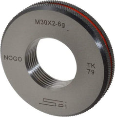 SPI - M30x2 No Go Single Ring Thread Gage - Class 6G, Oil Hardened Nonshrinking Steel (OHNS), NPL Traceability Certification Included - Apex Tool & Supply