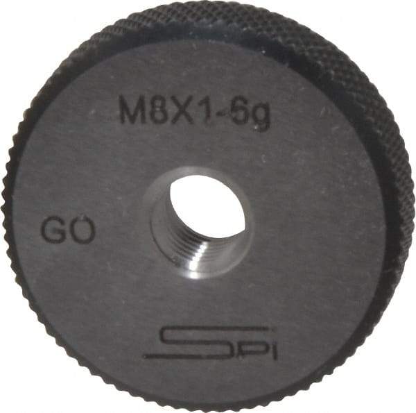 SPI - M8x1 Go Single Ring Thread Gage - Class 6G, Oil Hardened Nonshrinking Steel (OHNS), NPL Traceability Certification Included - Apex Tool & Supply