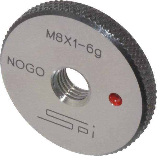 SPI - M8x1 No Go Single Ring Thread Gage - Class 6G, Oil Hardened Nonshrinking Steel (OHNS), NPL Traceability Certification Included - Apex Tool & Supply