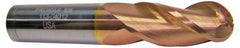 ProMax - 5/8" Diam, 1-1/4" LOC, 3 Flute Solid Carbide Ball End Mill - TiCN Finish, Single End, 3-1/2" OAL, 5/8" Shank Diam, Spiral Flute - Apex Tool & Supply