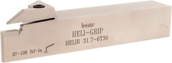 Iscar - External Thread, 0.236" Min Groove Width, 7" OAL, Right Hand Indexable Grooving Cutoff Toolholder - 0.205 Seat Size, 1-1/4" Shank Height x 1-1/4" Shank Width, DG../GRIP/HGN 300. Insert Style, HELI Toolholder Style, Series Heli-Grip | Apex Tool & Supply