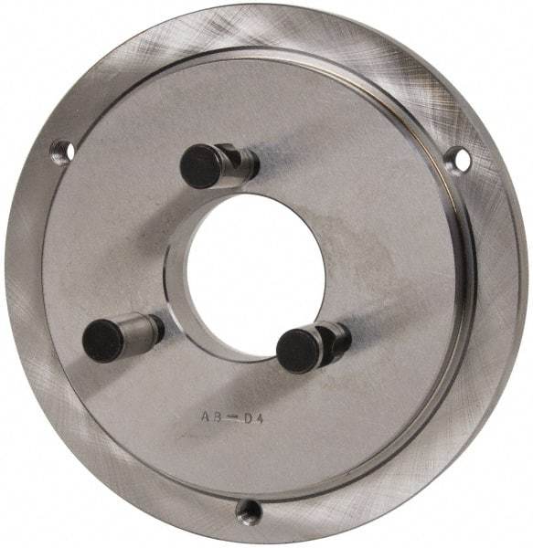 Buck Chuck Company - Adapter Back Plate for 8" Diam Self Centering Lathe Chucks - D1-4 Mount, 2.406" Through Hole Diam, 6.283mm ID, 7.87" OD, 0.714" Flange Height, Steel - Apex Tool & Supply