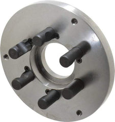 Buck Chuck Company - Adapter Back Plate for 8" Diam Self Centering Lathe Chucks - D1-5 Mount, 2.39" Through Hole Diam, 6.283mm ID, 7.87" OD, 0.794" Flange Height, Steel - Apex Tool & Supply