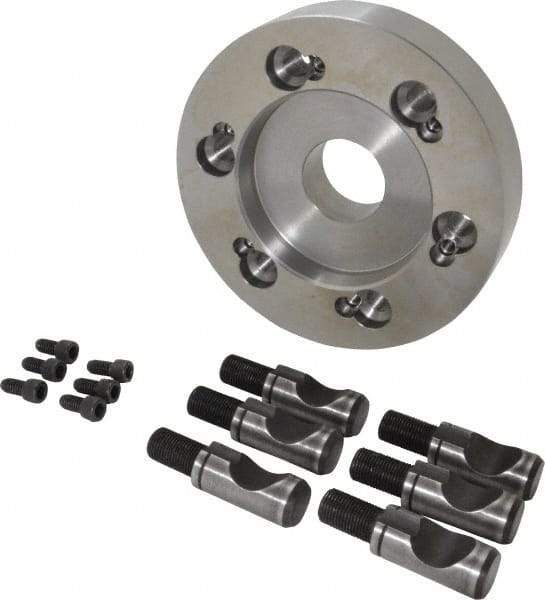 Buck Chuck Company - Adapter Back Plate for 6" Diam Self Centering Lathe Chucks - D1-6 Mount, 1.8" Through Hole Diam, 4.906mm ID, 7.13" OD, 1.413" Flange Height, Steel - Apex Tool & Supply