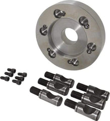 Buck Chuck Company - Adapter Back Plate for 6" Diam Self Centering Lathe Chucks - D1-6 Mount, 1.8" Through Hole Diam, 4.906mm ID, 7.13" OD, 1.413" Flange Height, Steel - Apex Tool & Supply