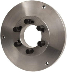 Buck Chuck Company - Adapter Back Plate for 12" Diam Self Centering Lathe Chucks - D1-6 Mount, 2" Through Hole Diam, 10.221mm ID, 12.6" OD, 0.989" Flange Height, Steel - Apex Tool & Supply