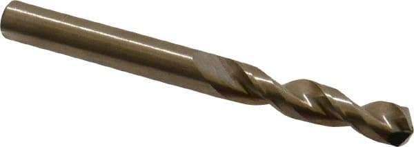 Cleveland - 0.257" 135° Parabolic Flute Cobalt Screw Machine Drill Bit - Oxide/Gold Finish, Right Hand Cut, 1-7/16" Flute Length, 2-5/8" OAL, Split Point, Straight Shank - Apex Tool & Supply