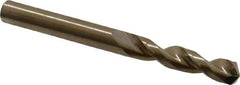 Cleveland - 0.257" 135° Parabolic Flute Cobalt Screw Machine Drill Bit - Oxide/Gold Finish, Right Hand Cut, 1-7/16" Flute Length, 2-5/8" OAL, Split Point, Straight Shank - Apex Tool & Supply