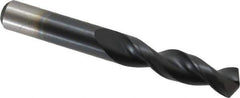 Cleveland - 7/16" 135° Parabolic Flute Cobalt Screw Machine Drill Bit - TiAlN Finish, Right Hand Cut, 2-1/16" Flute Length, 3-7/16" OAL, Split Point, Straight Shank - Apex Tool & Supply
