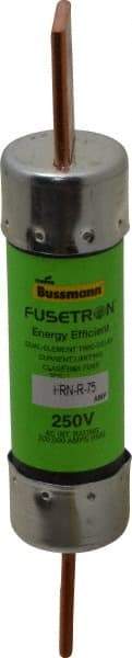Cooper Bussmann - 250 VAC, 75 Amp, Time Delay General Purpose Fuse - Bolt-on Mount, 5-7/8" OAL, 20 at DC, 200 (RMS) kA Rating, 1-1/16" Diam - Apex Tool & Supply