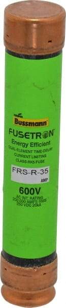 Cooper Bussmann - 250 VDC, 600 VAC, 35 Amp, Time Delay General Purpose Fuse - Fuse Holder Mount, 5-1/2" OAL, 20 at DC, 200 (RMS) kA Rating, 1-1/16" Diam - Apex Tool & Supply