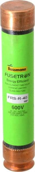 Cooper Bussmann - 250 VDC, 600 VAC, 40 Amp, Time Delay General Purpose Fuse - Fuse Holder Mount, 5-1/2" OAL, 20 at DC, 200 (RMS) kA Rating, 1-1/16" Diam - Apex Tool & Supply