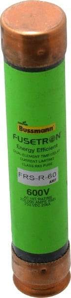 Cooper Bussmann - 250 VDC, 600 VAC, 60 Amp, Time Delay General Purpose Fuse - Fuse Holder Mount, 5-1/2" OAL, 20 at DC, 200 (RMS) kA Rating, 1-1/16" Diam - Apex Tool & Supply