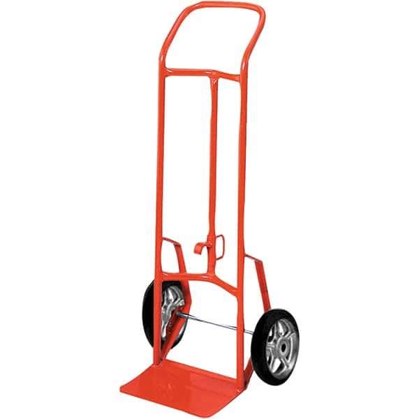 Wesco Industrial Products - 800 Lb Capacity 48" OAH Hand Truck - 14 x 7-1/2" Base Plate, Continuous Handle, Steel, Mold-On Rubber Wheels - Apex Tool & Supply