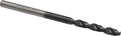 Cleveland - #36 135° Parabolic Flute Cobalt Screw Machine Drill Bit - TiAlN Finish, Right Hand Cut, 13/16" Flute Length, 1-13/16" OAL, Split Point, Straight Shank - Apex Tool & Supply