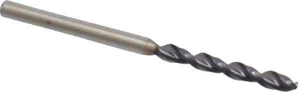 Cleveland - #38 135° Parabolic Flute Cobalt Screw Machine Drill Bit - TiAlN Finish, Right Hand Cut, 13/16" Flute Length, 1-13/16" OAL, Split Point, Straight Shank - Apex Tool & Supply